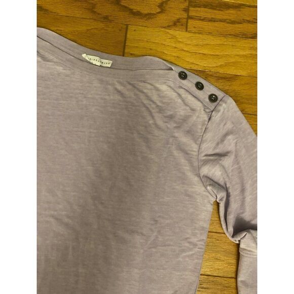 Jane + Delancey Women's Lavender Button Shoulder boat neck 3/4 sleeve Top size L - Picture 3 of 8